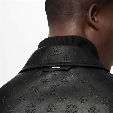 louis vuitton monogram embossed leather and wool blouson|LVSE Embossed Monogram Mix Leather Blouson.